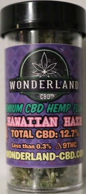 WONDERLAND CBD HEMP FLOWER HAWAIIAN HAZE 3.5GRAMS 